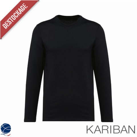 T-shirt Supima® col rond manches longues homme - DESTOCKAGE