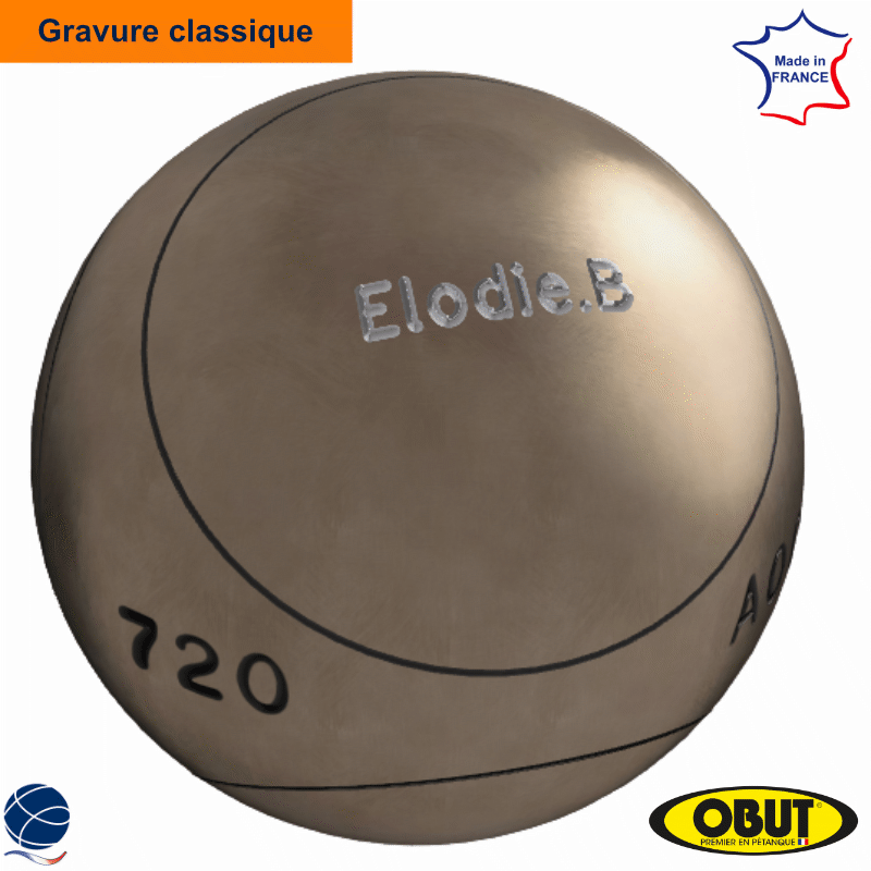 Boules de pétanque Obut Atx competition 75mm m Argent métalisé Taille