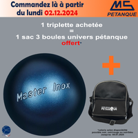 Boule MS Pétanque - MASTER INOX - Bleu titanium