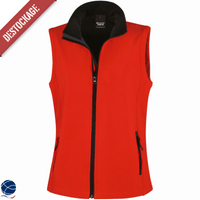 Bodywarmer softshell femme rouge - DESTOCKAGE