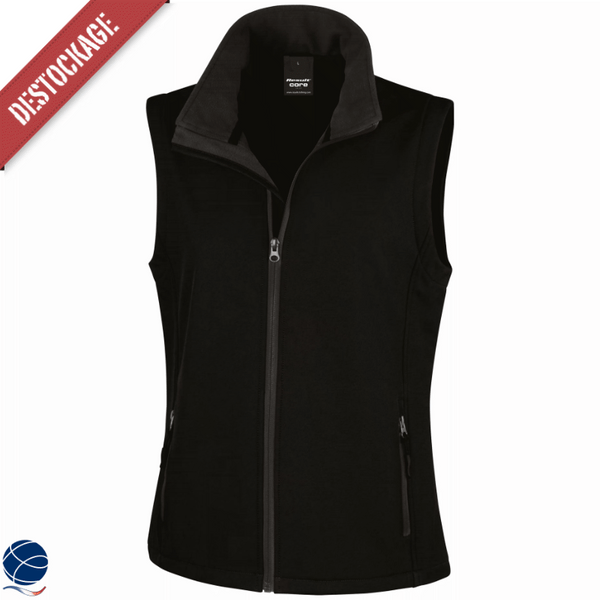 Bodywarmer softshell femme noir - DESTOCKAGE