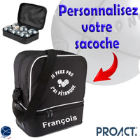 Sac 6 boules " Je peux pas j'ai pétanque " à personnaliser - Proact